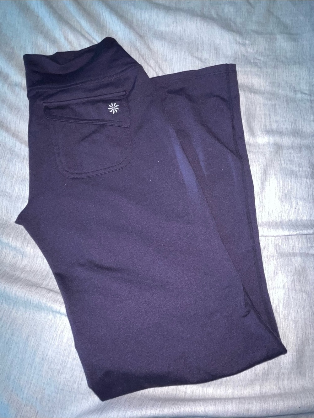 Athleta Navy Athletic Leggings with Side Pocket -Size M